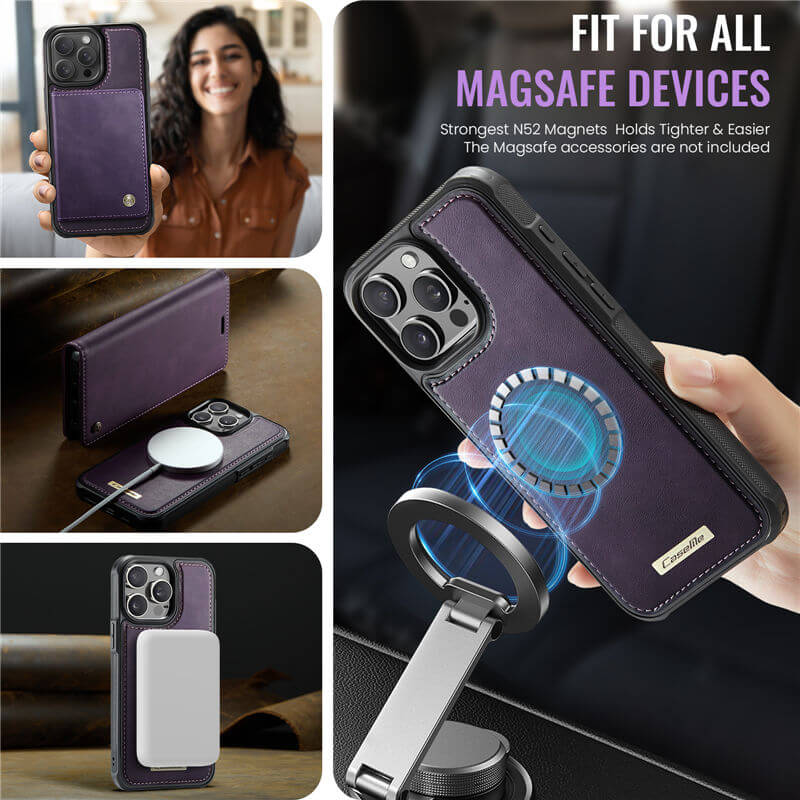 CaseMe iPhone 15 Pro Max 2-in-1 Magnetic Wallet Case