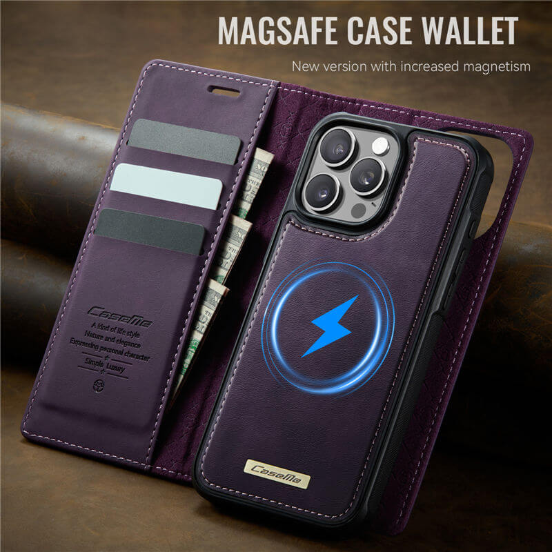 CaseMe iPhone 15 Pro Max 2-in-1 Magnetic Wallet Case