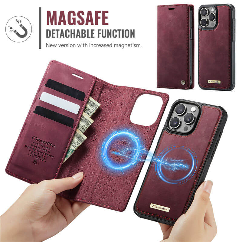 CaseMe iPhone 15 Pro 2-in-1 Magnetic Wallet Case