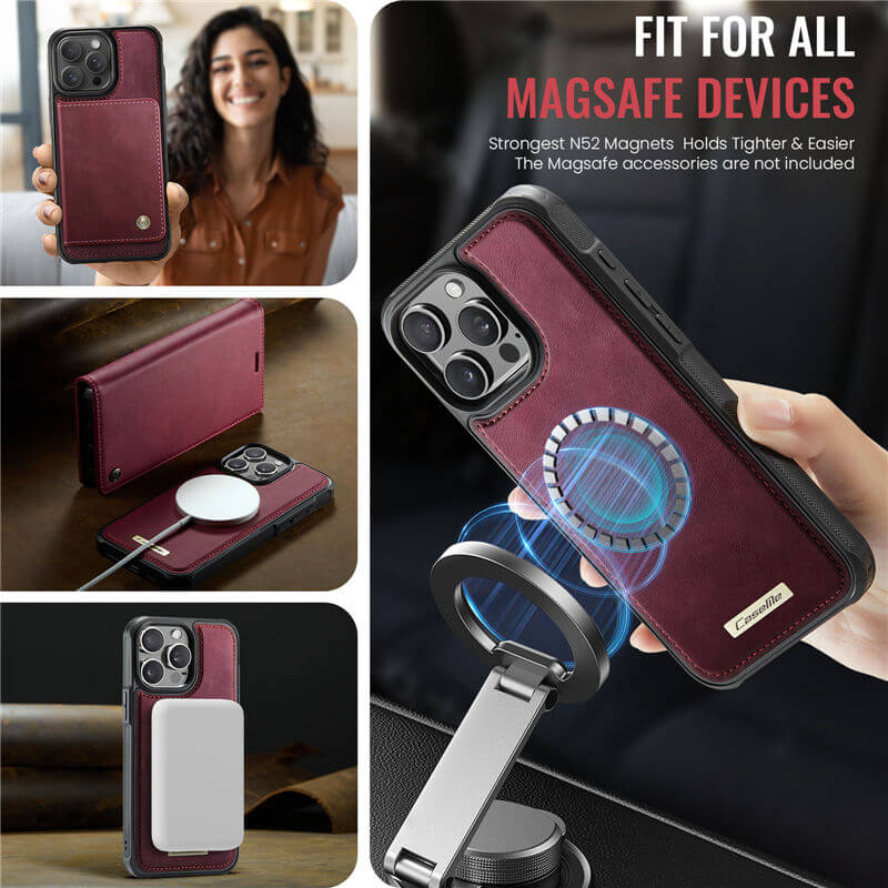 CaseMe iPhone 15 Pro 2-in-1 Magnetic Wallet Case