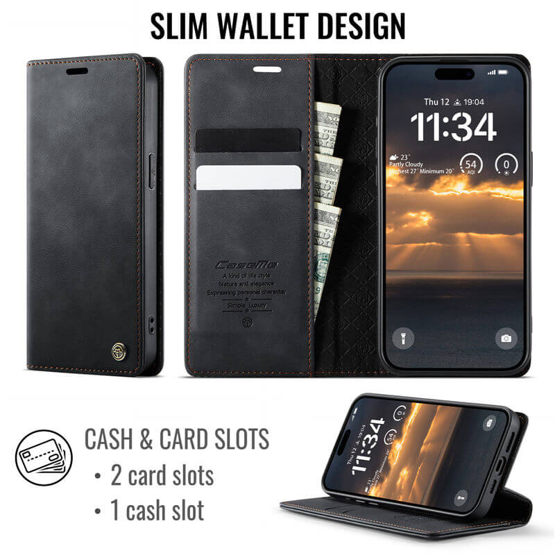 CaseMe iPhone 14 Pro Max Magnetic Wallet Case with RFID Blocking