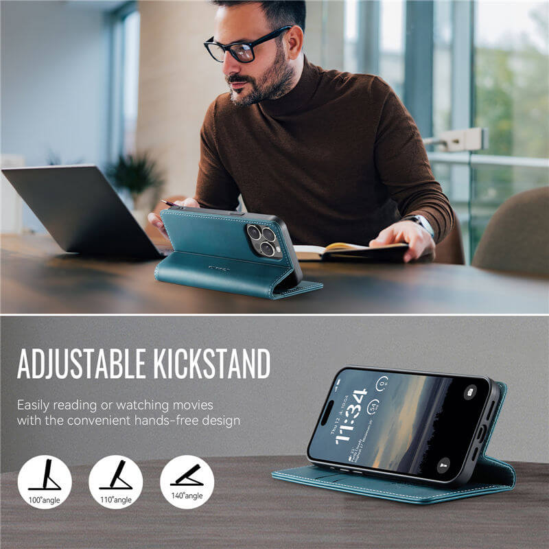 CaseMe iPhone 14 Pro Magnetic Wallet Case with RFID Blocking