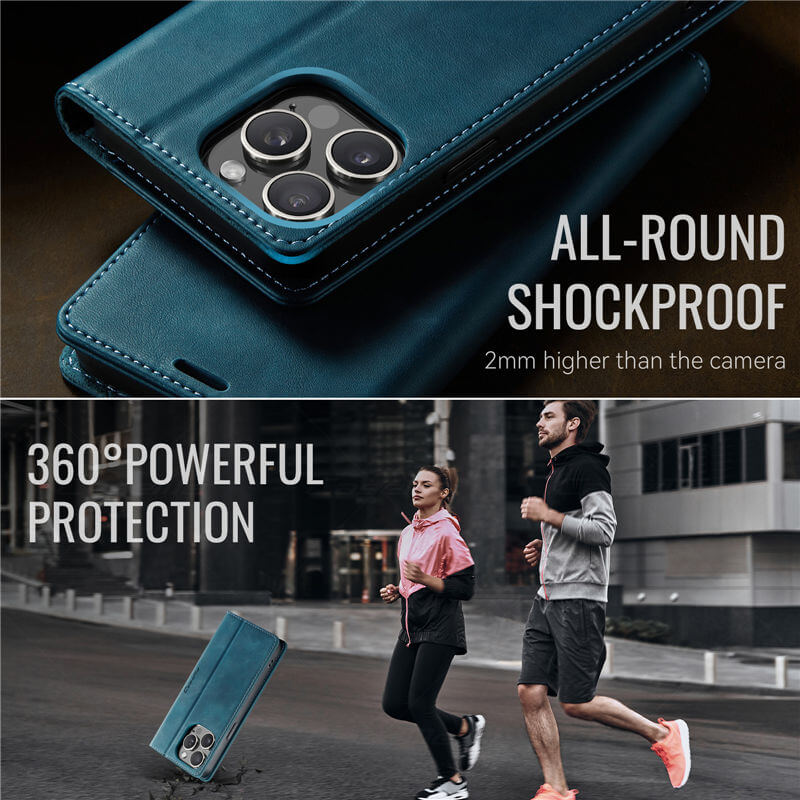 CaseMe iPhone 14 Pro Magnetic Wallet Case with RFID Blocking
