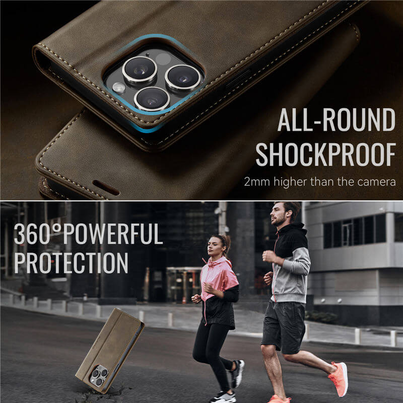 CaseMe iPhone 13 Pro Max Magnetic Wallet Case with RFID Blocking