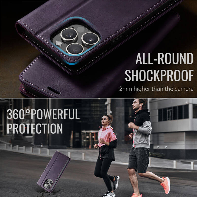 CaseMe iPhone 13 Pro Magnetic Wallet Case with RFID Blocking