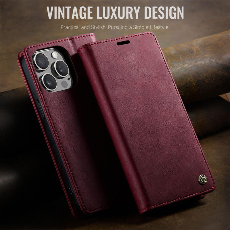 CaseMe iPhone 13 Pro Max Magnetic Wallet Case with RFID Blocking