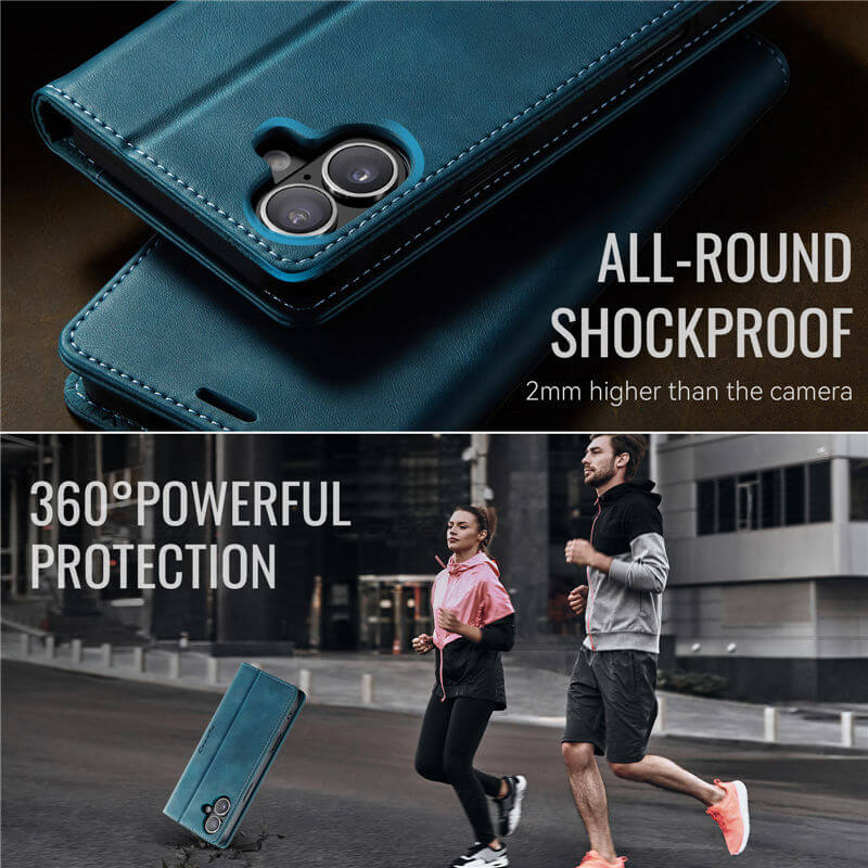 CaseMe iPhone 16 Magnetic Wallet Case with RFID Blocking