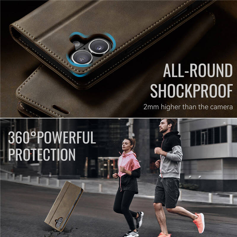 CaseMe iPhone 16 Magnetic Wallet Case with RFID Blocking