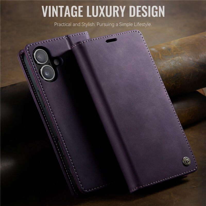 CaseMe iPhone 16 Magnetic Wallet Case with RFID Blocking