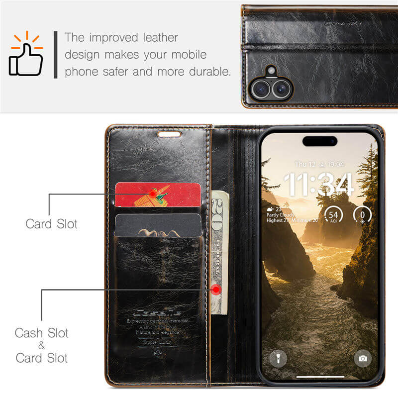 CaseMe iPhone 16 Wallet Magnetic Case