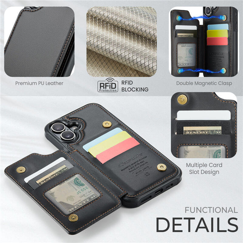 CaseMe iPhone 16 RFID Blocking Card Holder Case