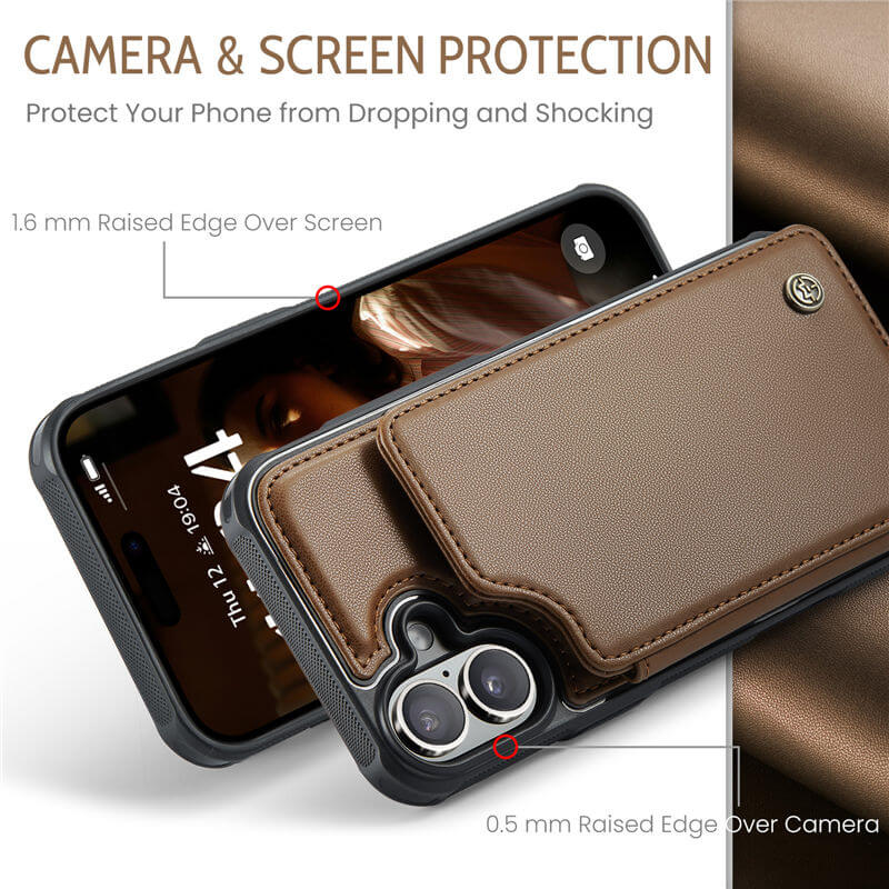 CaseMe iPhone 16 Plus RFID Blocking Card Holder Case