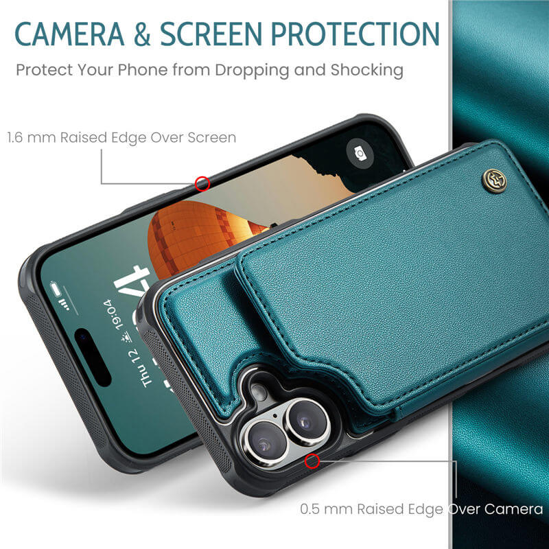 CaseMe iPhone 16 Plus RFID Blocking Card Holder Case