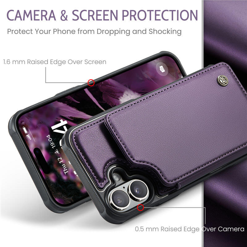 CaseMe iPhone 16 Plus RFID Blocking Card Holder Case