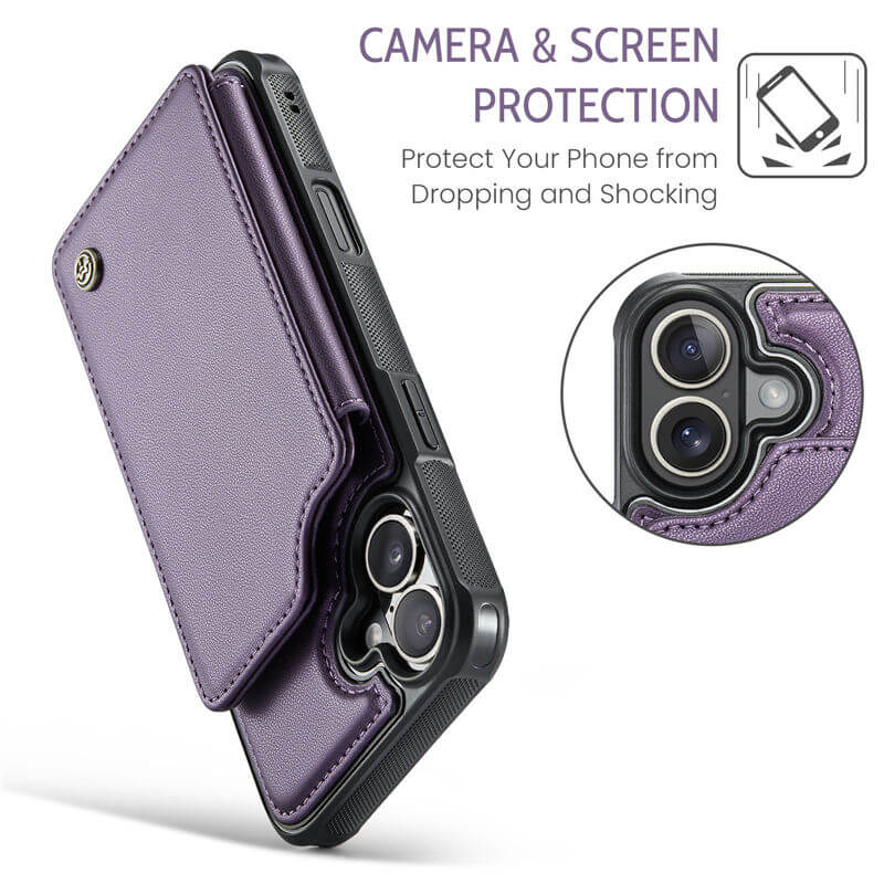 CaseMe iPhone 16 Plus RFID Blocking Card Holder Case