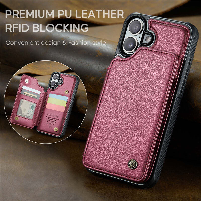 CaseMe iPhone 16 Plus RFID Blocking Card Holder Case