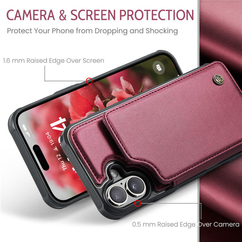 CaseMe iPhone 16 Plus RFID Blocking Card Holder Case