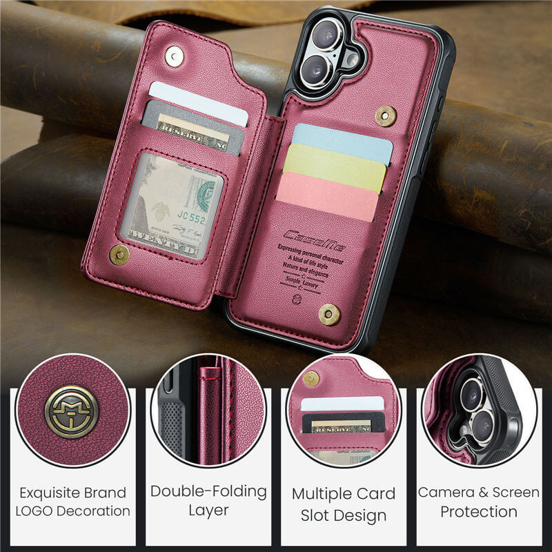 CaseMe iPhone 16 RFID Blocking Card Holder Case