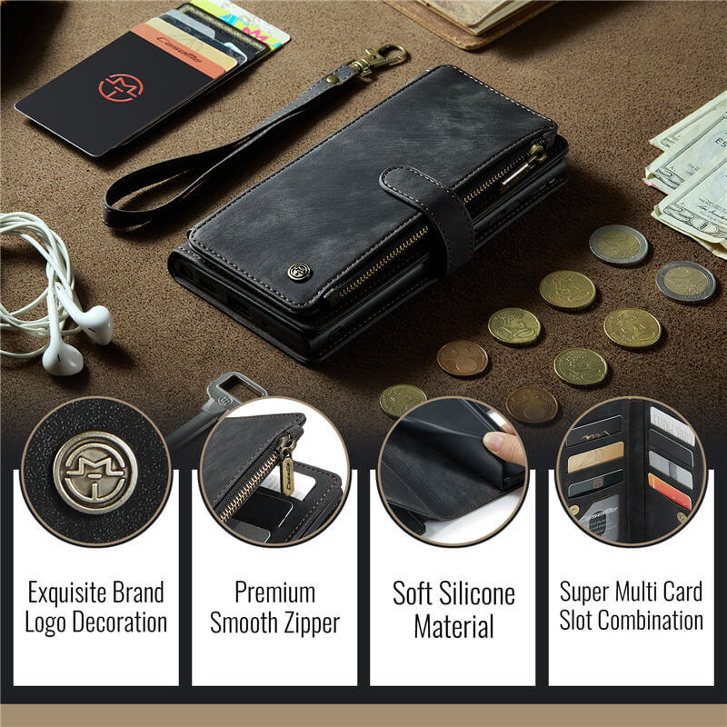 CaseMe iPhone 16 Plus Wallet Case with Wrist Strap