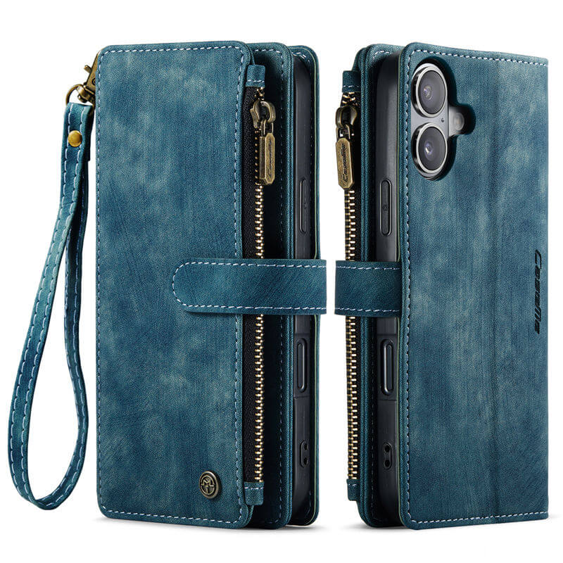 CaseMe iPhone 16 Plus Wallet Case with Wrist Strap