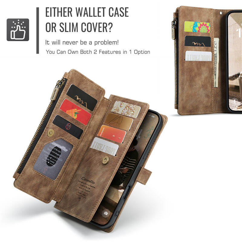 CaseMe iPhone 16 Plus Wallet Case with Wrist Strap