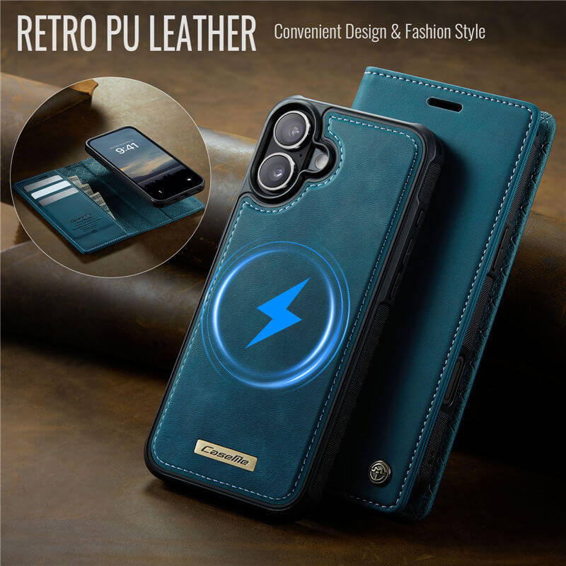 CaseMe iPhone 16 Plus 2-in-1 Magnetic Wallet Case