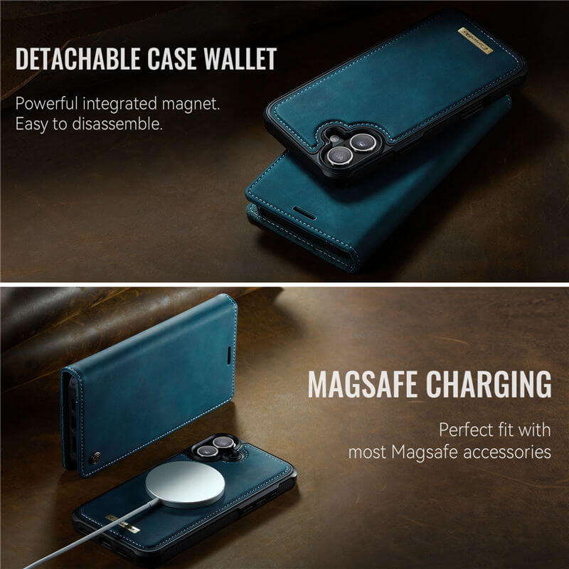 CaseMe iPhone 16 Plus 2-in-1 Magnetic Wallet Case