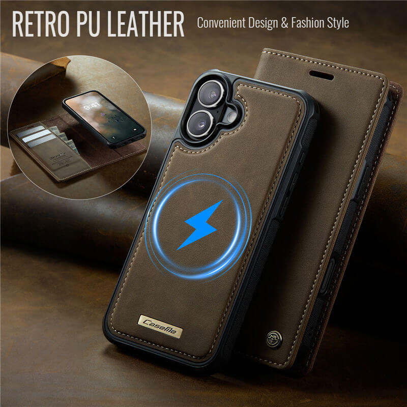 CaseMe iPhone 16 2-in-1 Magnetic Wallet Case