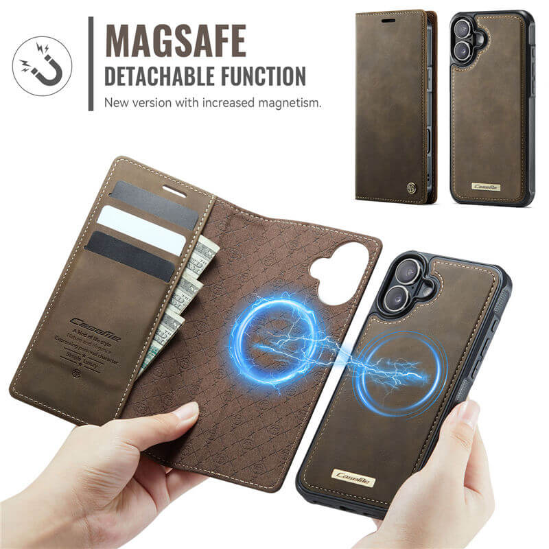 CaseMe iPhone 16 2-in-1 Magnetic Wallet Case