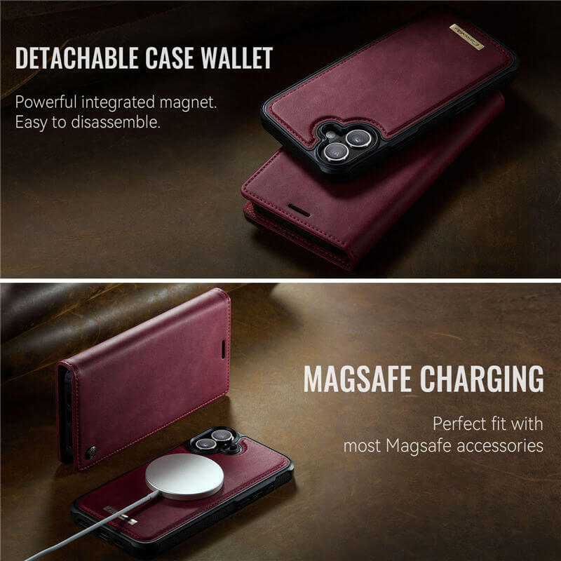 CaseMe iPhone 16 Plus 2-in-1 Magnetic Wallet Case
