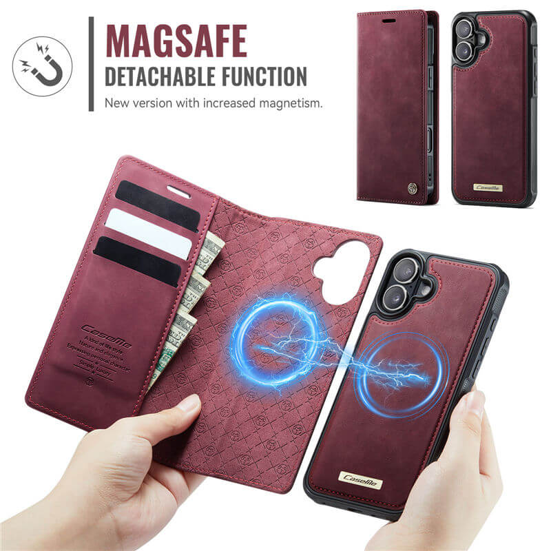 CaseMe iPhone 16 Plus 2-in-1 Magnetic Wallet Case