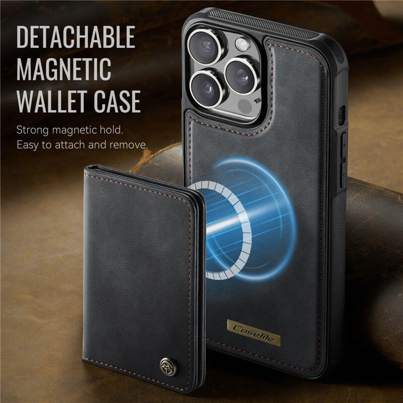 CaseMe iPhone 16 Pro 2-in-1 Detachable Magnetic Wallet Case