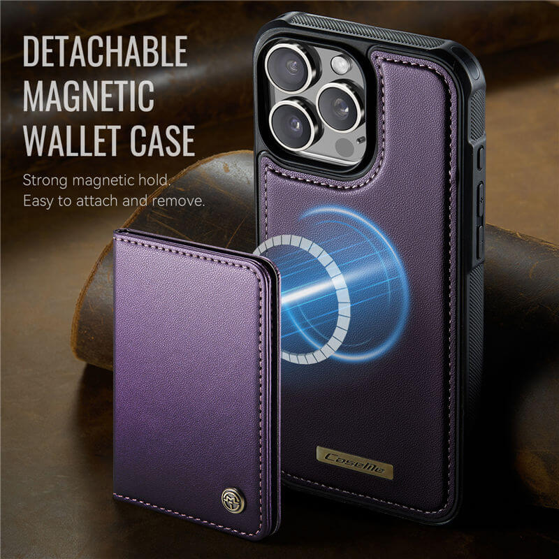 CaseMe iPhone 16 Pro 2-in-1 Detachable Magnetic Wallet Case