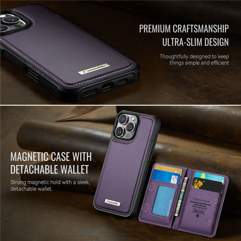 CaseMe iPhone 16 Pro 2-in-1 Detachable Magnetic Wallet Case