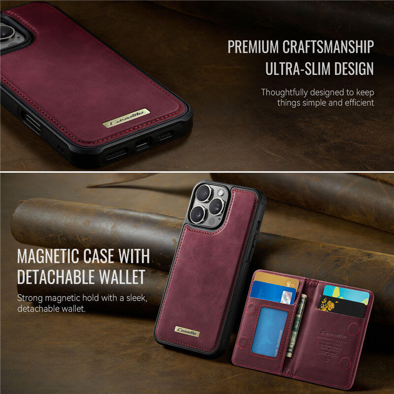 CaseMe iPhone 16 Pro 2-in-1 Detachable Magnetic Wallet Case