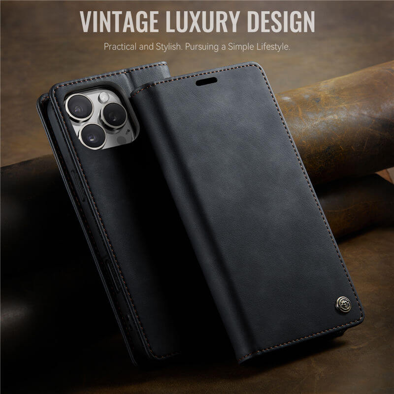 CaseMe iPhone 16 Pro Magnetic Wallet Case with RFID Blocking