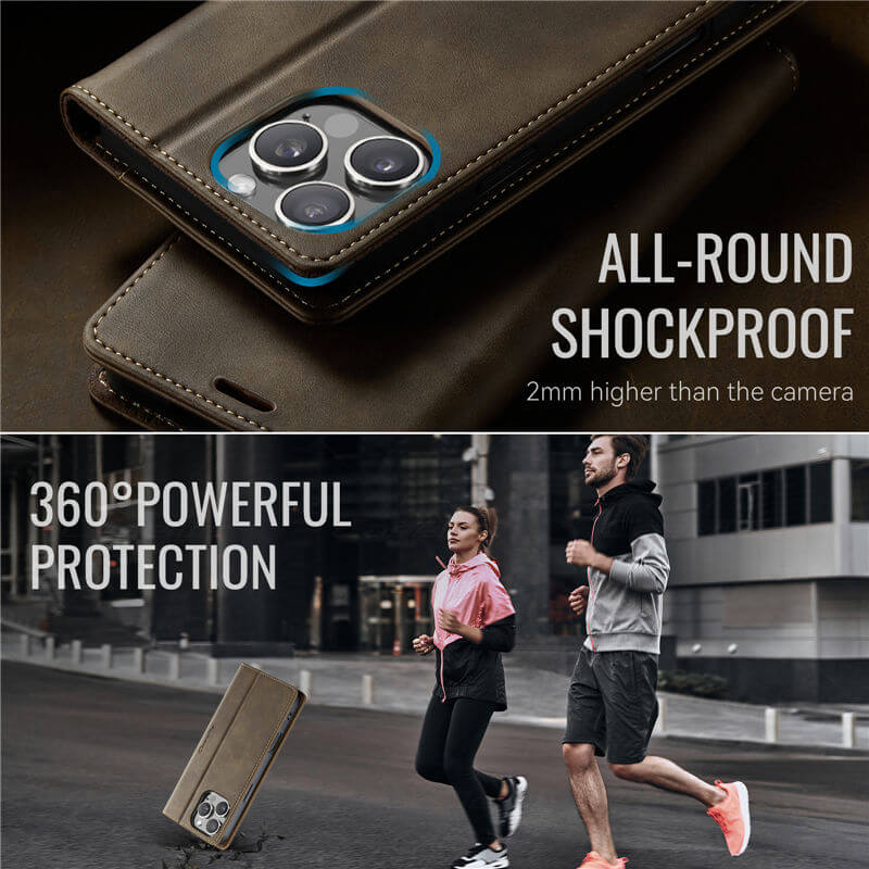 CaseMe iPhone 16 Pro Magnetic Wallet Case with RFID Blocking