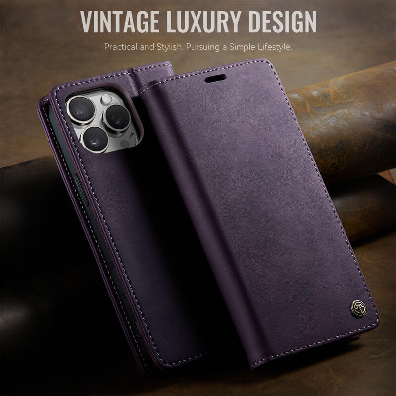 CaseMe iPhone 16 Pro Max Magnetic Wallet Case with RFID Blocking