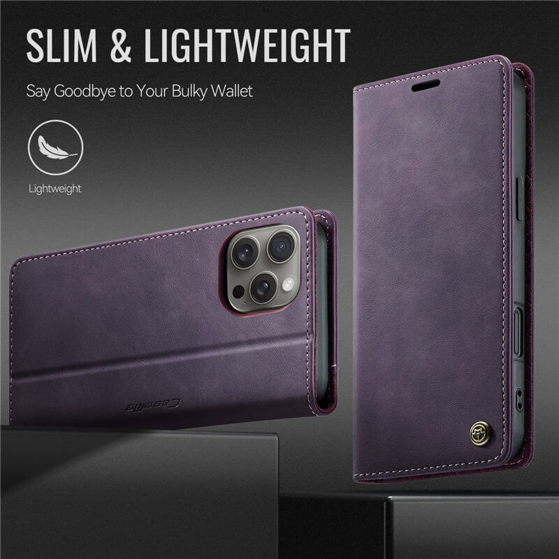 CaseMe iPhone 16 Pro Max Magnetic Wallet Case with RFID Blocking