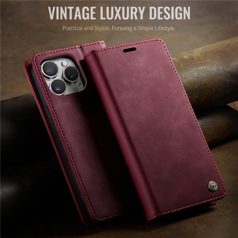 CaseMe iPhone 16 Pro Magnetic Wallet Case with RFID Blocking