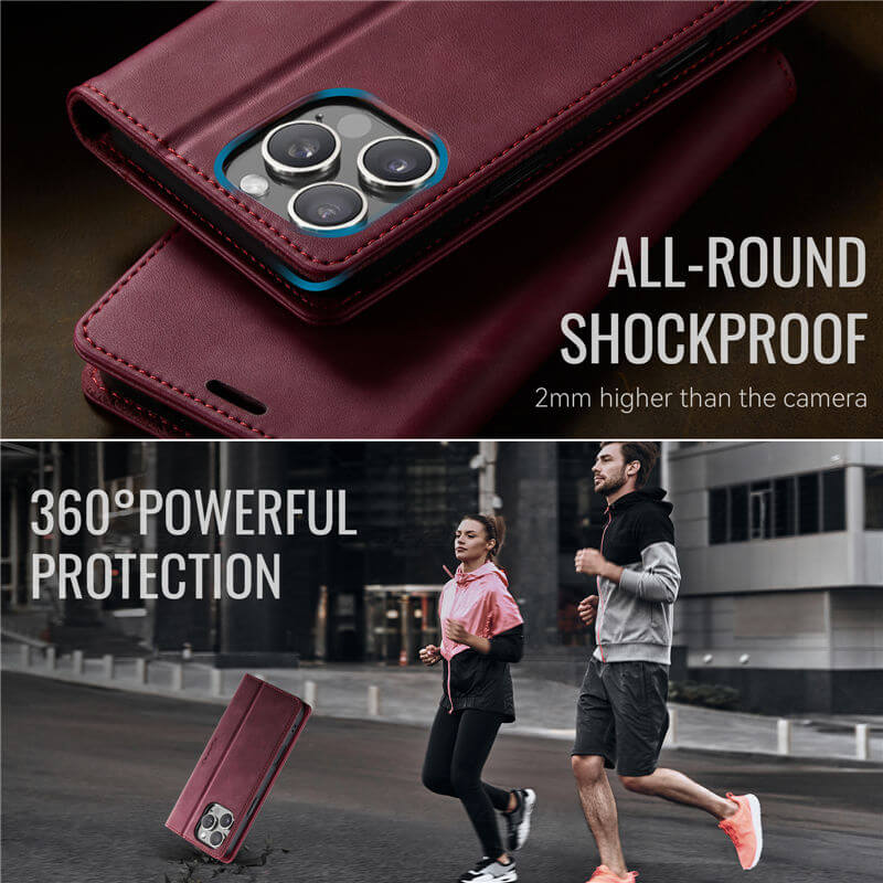 CaseMe iPhone 16 Pro Magnetic Wallet Case with RFID Blocking