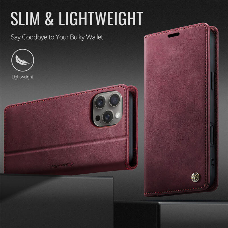 CaseMe iPhone 16 Pro Magnetic Wallet Case with RFID Blocking