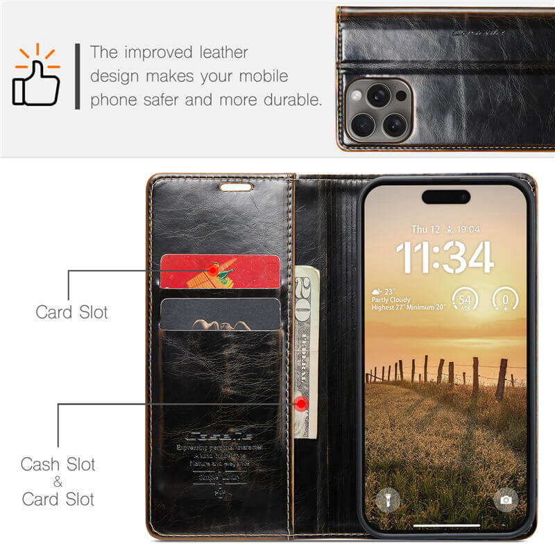 CaseMe iPhone 16 Pro Max Wallet Magnetic Case