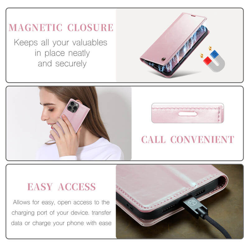 CaseMe iPhone 16 Pro Wallet Magnetic Case