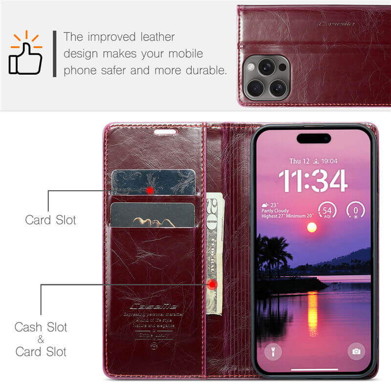 CaseMe iPhone 16 Pro Max Wallet Magnetic Case