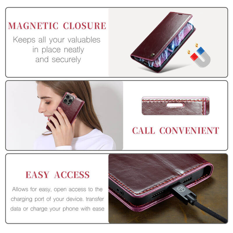 CaseMe iPhone 16 Pro Wallet Magnetic Case