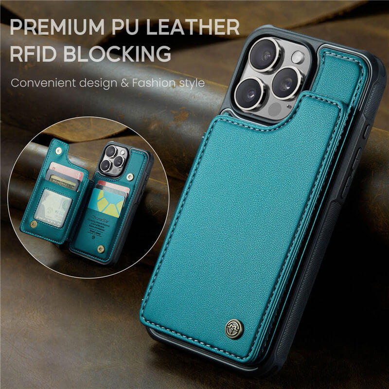 CaseMe iPhone 16 Pro Max RFID Blocking Card Holder Case