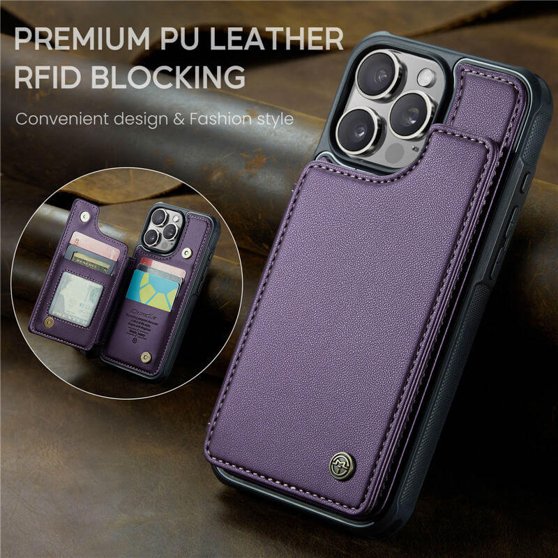 CaseMe iPhone 16 Pro Max RFID Blocking Card Holder Case