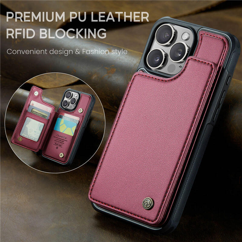 CaseMe iPhone 16 Pro Max RFID Blocking Card Holder Case