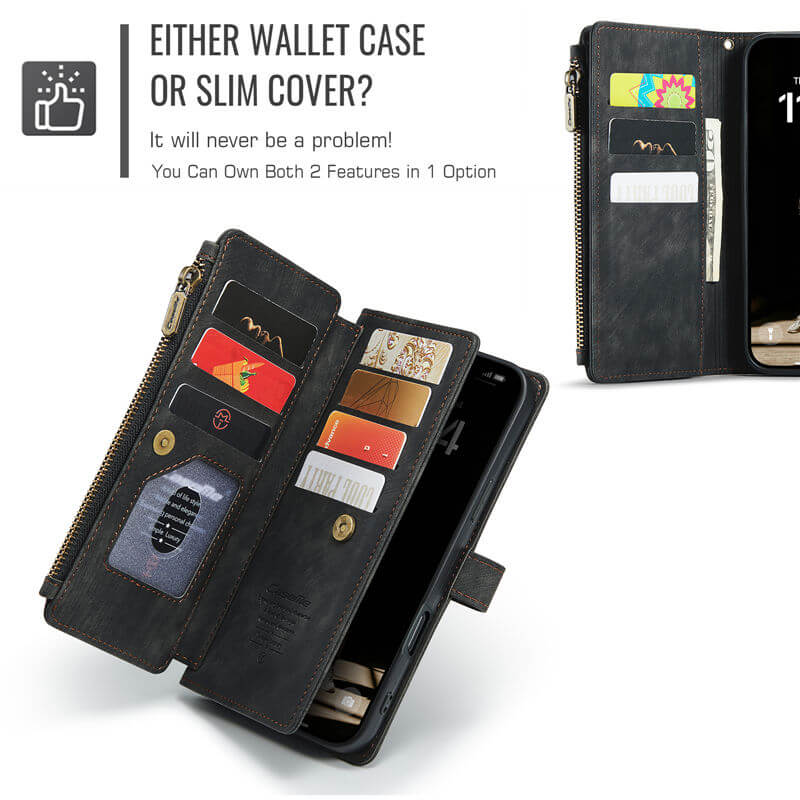 CaseMe iPhone 16 Pro Max Wallet Case with Wrist Strap